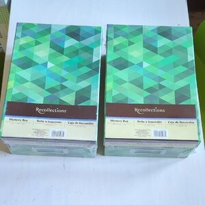 New Recollections Green Memory Storage 2 Boxes Sealed